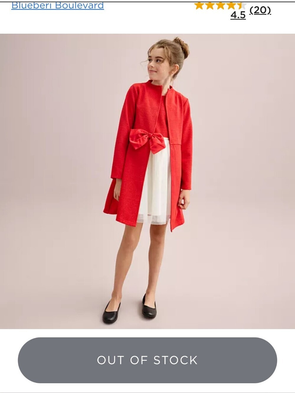 Like new Girls Size 8 Blueberi Boulevard 2pc Sparkle Red Fit and Flare Dress Set
